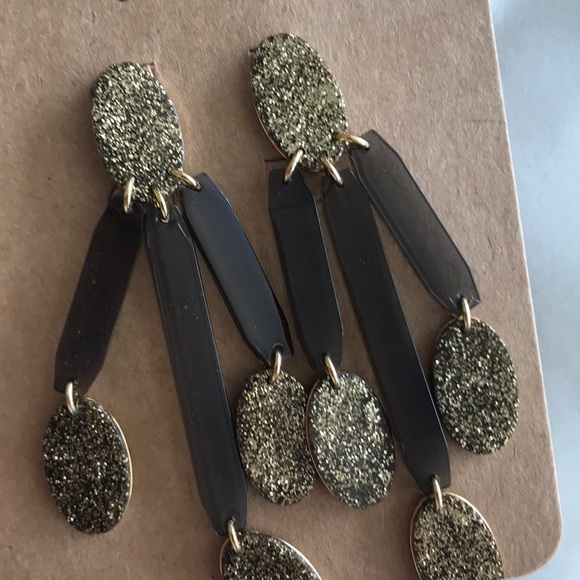 NWT J.Crew chandelier metallic earrings - Picture 2 of 2